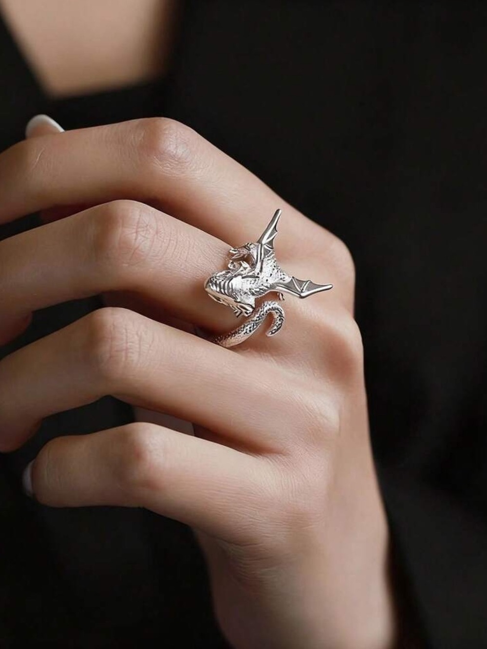 Silver Dragon Ring - Picture 5 of 12